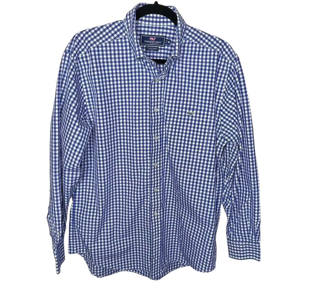 Vineyard Vines Tucker Shirt Men’s Size Medium Blue Gingham Button Down